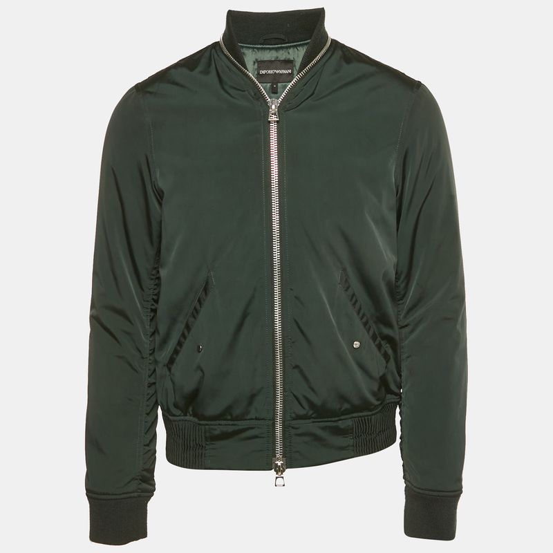 Emporio Armani Green Synthetic Bomber Jacket M